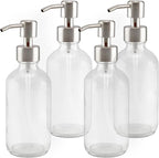 Cornucopia Brands 8-Ounce Clear Glass Boston Round Bottles w/Stainless Steel by CornucopiaBrands
