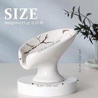 Soap Dish, Soap Holder Self Draining Leaf Shape Soap Dishes, Ceramic Drain Soap - Image 5