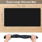 Food Grade Silicone Table Protector Mat 47x24 Inch, Heat Resistant Desk Pad - Image 3
