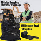 Contractor Heavy Duty Trash Bags 42 Gallon | 52 Count | 3 MIL | 32.8" X 46" | - Image 4