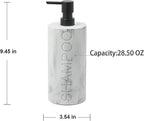 Matte White Shampoo Dispenser Modern Refillable Pump Bottle - Image 4