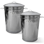 Plexon 2 Pack 13-Gallon Galvanized Steel Round Trash Can by Plexon