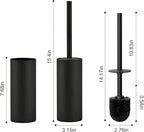 304 Stainless Steel Toilet Bowl Brush and Holder Set, Circular Floor Toilet - Image 2