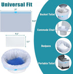 Commode Liners with Absorbent Pads- 50 Commode Bags+ 50 Commode Pads, Extra - Image 2