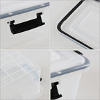 12 Quart Clear Storage Latching Bin, Plastic Pet Food Bins, 6 Packs - Image 4