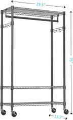 IZEUK Heavy Duty Rolling Garment Rack - Image 2