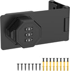90 Degree 3-Digit Combination Cabinet Lock, Zinc Alloy Keyless Folding Hasp - Image 8