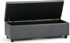 SIMPLIHOME Avalon 48 inch Wide Contemporary Rectangle Storage Ottoman Bench in - Image 5