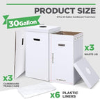 3 Pcs Cardboard Trash Cans - Image 2
