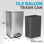 SIMPLI-MAGIC 50 Liter / 13.2 Gallon Soft-Close, Smudge Resistant Trash Can - Image 2