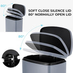 8 Gal Kitchen Trash Can, 30L Recycling or Garbage Bin, Brushed Stainless Steel - Image 3