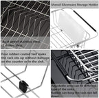 SANNO Dish Drying Rack, Expandable Dish Drainer Over Sink in Sink On Counter - Image 7