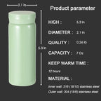 Mini Thermos Cute Water Bottle - 7 oz Tiny Insulated Vacuum 18/10 Stainless - Image 2
