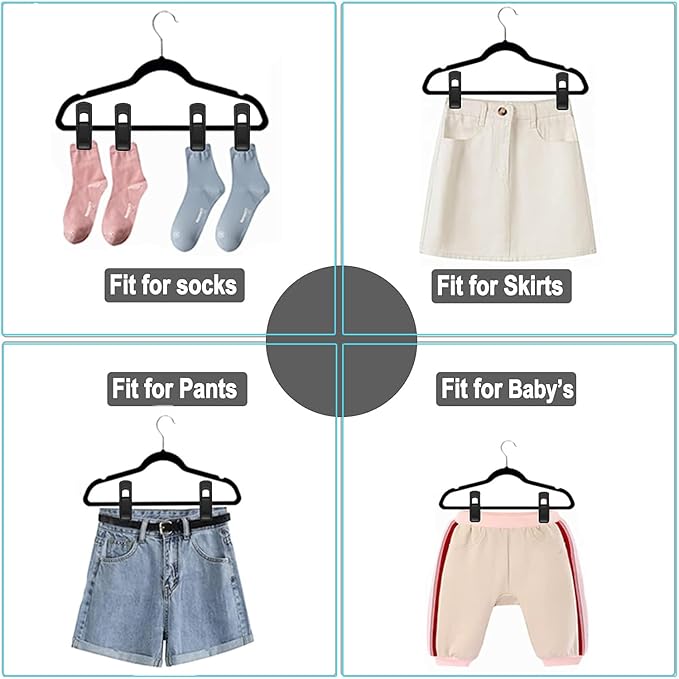 Hanger Clips Perfect for Velvet Hangers, Strong Plastic Clips Pant Skirt Hanger - Image 5