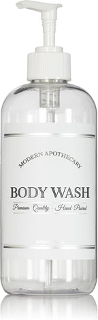 Refillable Clear PET Plastic 16 oz Body Wash Bottle by ArtanisHome