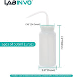 6pcs of Economy Wash Bottles, Wide-Mouth, Self-Venting Safety Wash Bottles - Image 4