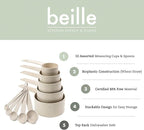 Beille Cream Wheat Straw Measuring Cups Spoons Set Cooking Baking Tools 10pc - Image 2
