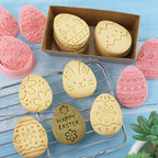 8 Pcs Happy Birthday Cookie Molds New Year Spring Festival 3D Biscuit Mould Baking Tool Easter Cartoon Stamps for Biscuits (Easter G) - Image 6