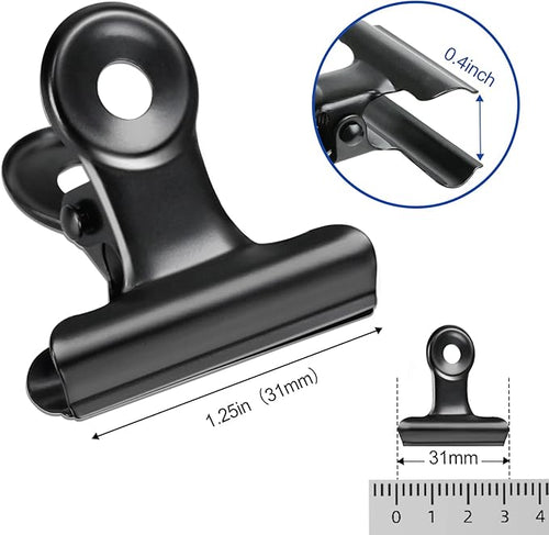 30 Pack Bulldog Clips 1.25 Inches Small Hinge Paper Clips Metal Hinge Clips - Image 2