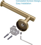 TASTOS Toilet Paper Holder SUS304 Stainless Steel Round Size Brushed Gold 2 Pack - Image 7