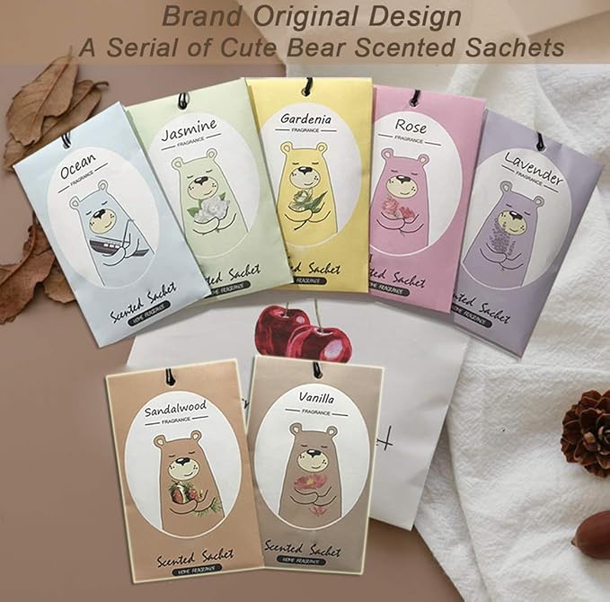 14 Packs Fresh Linen Scented Sachets Bags fit Drawers and Closets Gift Box - Image 7