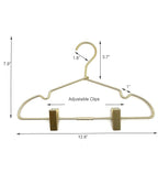 12.5" Gold Metal Baby Clothes Clips Hanger Children Kids Coat Hanger Display - Image 2