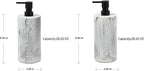 Marble Resin 2 Piece Shampoo and Body Wash Dispenser Set, Luxurious Refillable - Image 2