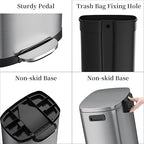 13 Gallon Trash Can with Lid, 50L Fingerprint Proof Stainless Steel Kitchen - Image 5