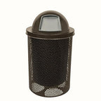 COATEDOUTDOORFURNITURE RDT-P-TXTBRW Heavy Duty Round Trash Receptacle by CoatedOutdoorFurniture