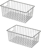 16" L x 12" W Wider Freezer Storage Organizer Baskets Container, Deep Metal by Y.Z.Bros