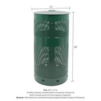 ZERO WASTE USA - The Sentry® Waste Can Gloss Green - 100% Rust-Free, - Image 8
