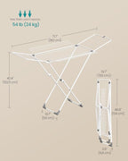 SONGMICS Clothes Drying Rack, Metal Laundry Drying Rack, Space-Saving, - Image 6