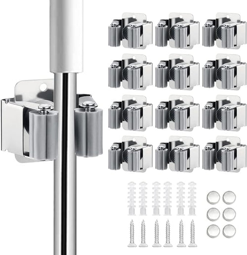 12PCS Broom and Mop Holder, Heavy Duty Garden Tool Organizer Rack Rake and by JAMEND+CLXP