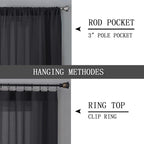 Tollpiz Short Sheer Curtain Living Room Linen Textured Curtains Sheer Light - Image 5