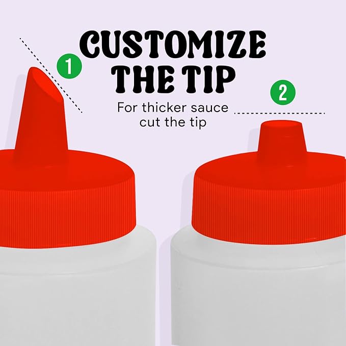 Norcalway 24 oz Condiment Squeeze Bottles - Image 6