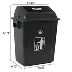 4 Pack Plastic Swing Lid Trash Can, 6 Gallon Trash Cans - Image 2