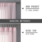 Tollpiz Short Sheer Curtain Linen Textured Bedroom Curtains Sheer Light - Image 5