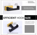Angle Simple Towel Hook Black & Gold 2 PCS, Stainless Steel Double Hook - Image 7