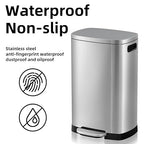 13 Gallon Trash Can with Lid, 50L Fingerprint Proof Stainless Steel Kitchen - Image 5