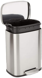 Amazon Basics Smudge Resistant Small Rectangular Trash Can by AmazonBasics
