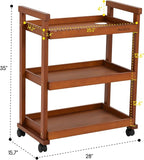 MEEDEN Art Supplies Cart, Walnut 3-Tier Multifunctional Art Storage Cart - Image 2