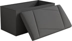 Folding Storage Ottoman Bench, 30 Inches End of Bed Bench Folding Ottoman by Unknown