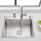 21.6x17.7 inch Drop in Kitchen Sink, Handmade 304 Stainless Steel Sink - Image 3