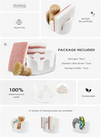 Double Sponge Holder, Water-Absorbing Stone Dish Sponge Caddy - Image 2