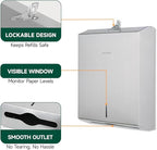 Commercial Paper Towel Dispenser Wall Mount 400-Sheet Capacity Brushed - Image 4