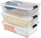25 Quart Plastic Under Bed Storage Boxes, Wheeled UnderBed Storage Container - Image 7