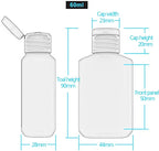 2oz Empty Hand Sanitizer Travel Size Bottles, Refillable Clear Plastic - Image 3