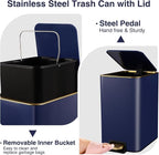 Small Bathroom Trash Can with Lid Soft Close, 1.8 Gallon Stainless Steel - Image 3