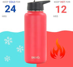 DRINCO Stainless Steel Water Bottle Spout Lid Vacuum Insulated Double Wall - Image 3