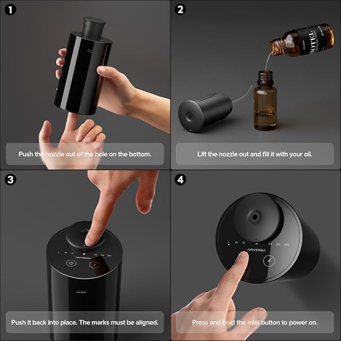 Airversa Waterless Diffuser for Essential Oil, Battery Operated Nebulizer - Image 7